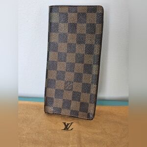 Louis Vuitton Damier Ebene Canvas Brazza Wallet